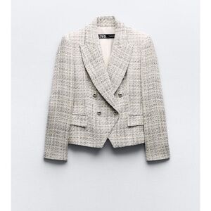 Zara Double breasted textured blazer